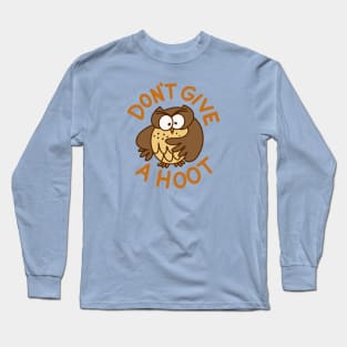 Don't Give A Hoot - Retro Styled Puny Owl Long Sleeve T-Shirt